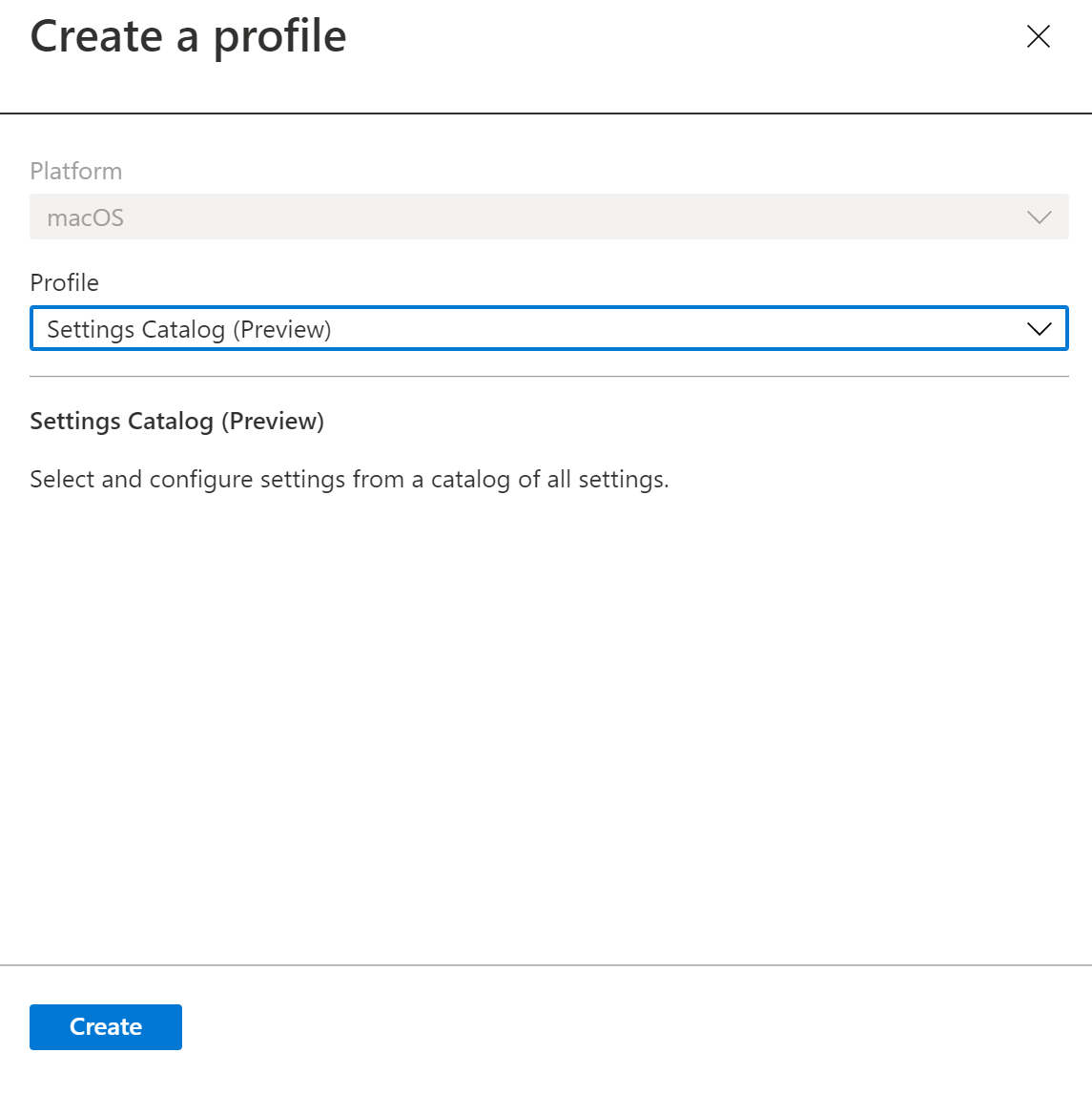 Settings Picker interface